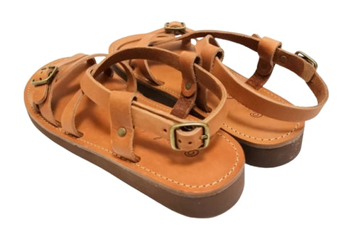 【Organic handloom GAYA ブラウン】クロスストラップサンダル